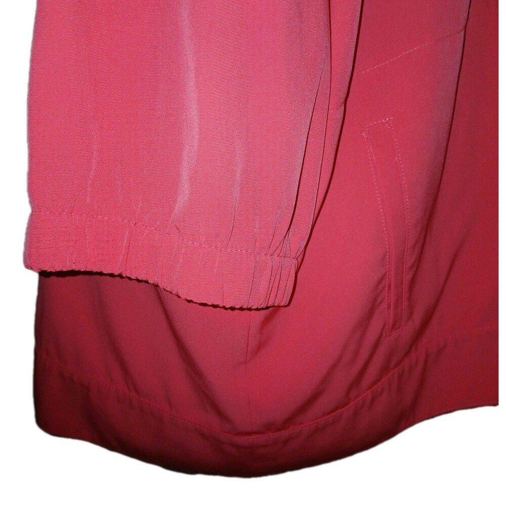 CJ BANKS Womens 3X Polyester Windbreaker Full Zipper 3/4 Sleeve Coral Jacket - Picture 4 of 13